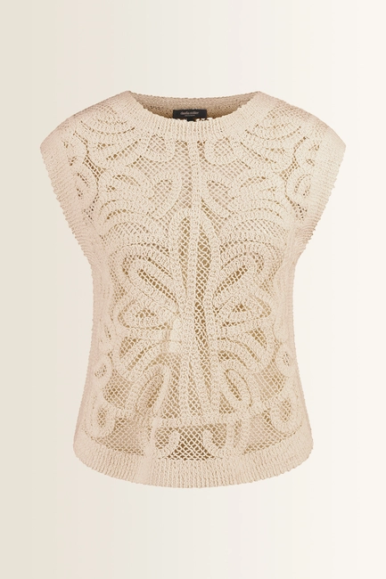 Macramé trui met opengewerkt dessin