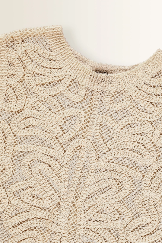 Macramé trui met opengewerkt dessin