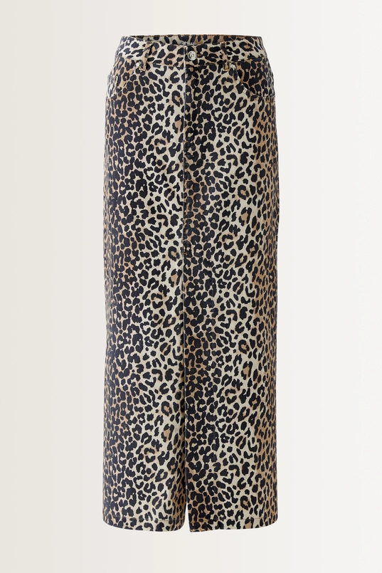 Maxi denimrok met luipaardprint OUI