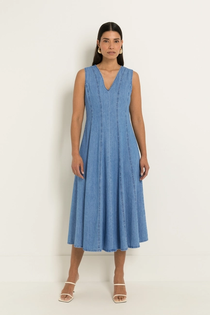 Maxi jurk in denim