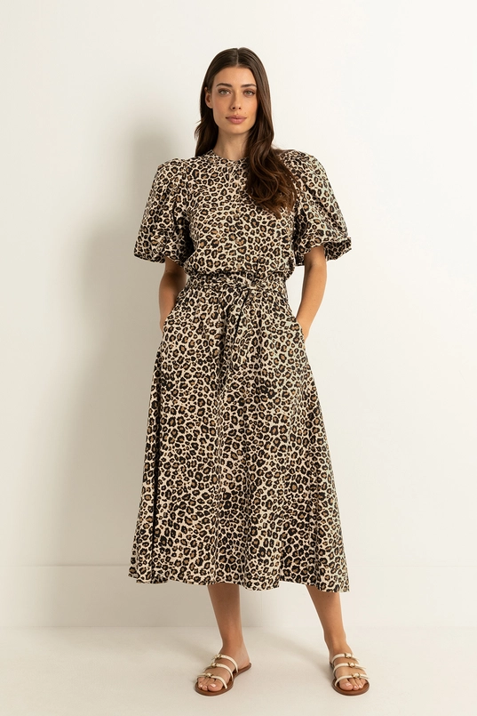 Maxi rok in luipaardprint