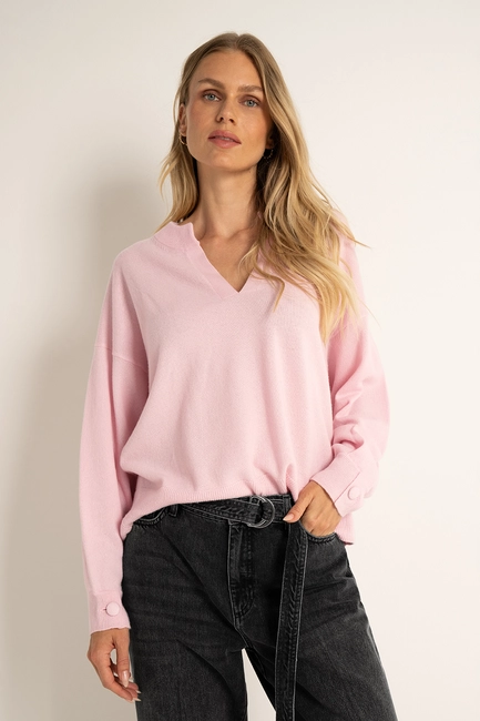 Merinowollen trui met V-hals