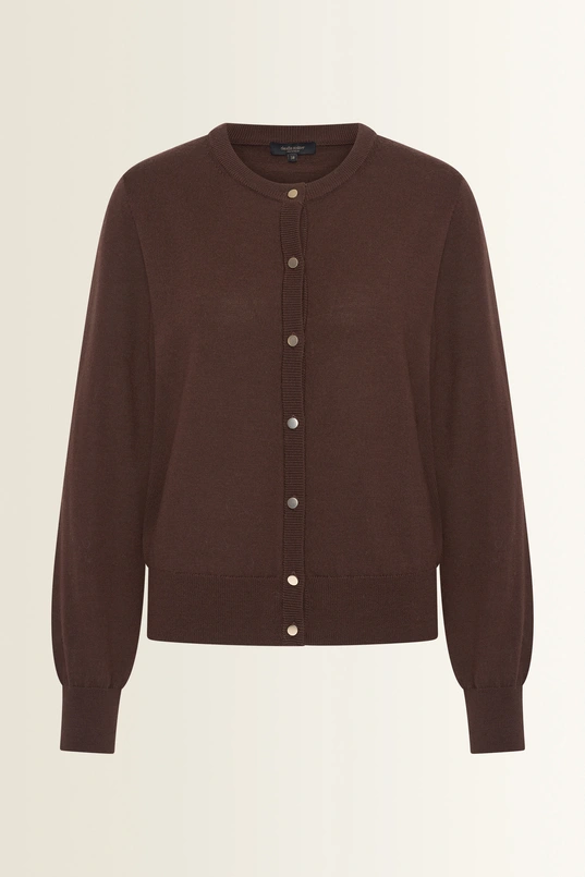 Merinowollen vest met ronde hals