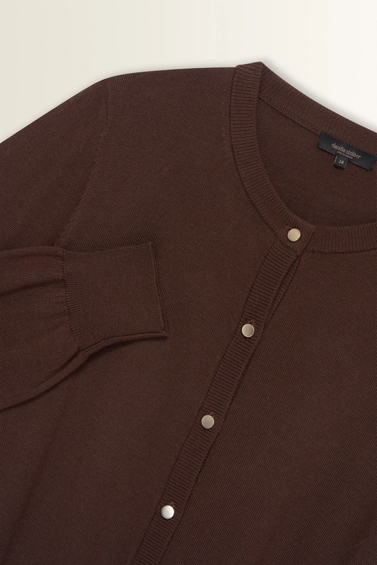 Merinowollen vest met ronde hals