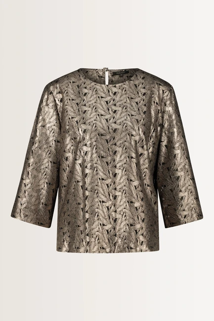 Metallic jacquard top