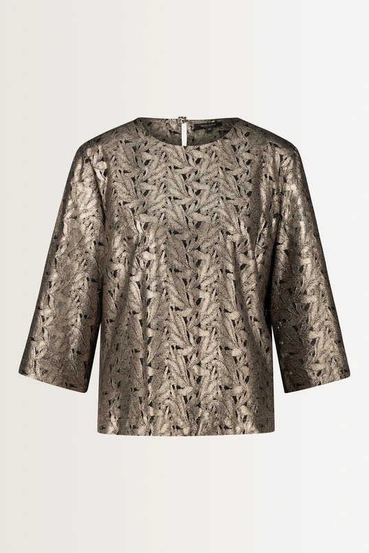 Metallic jacquard top