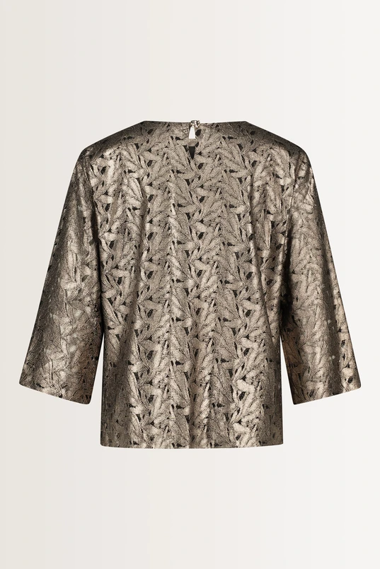 Metallic jacquard top