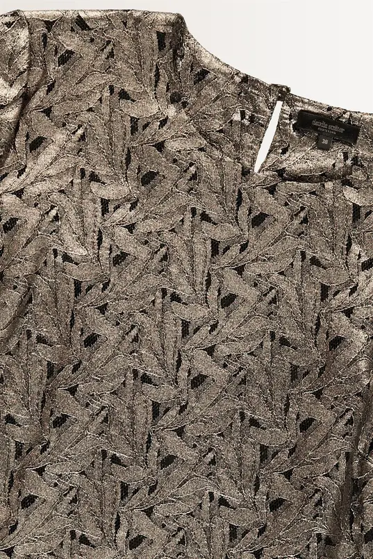 Metallic jacquard top