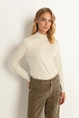 Metallic turtleneck top