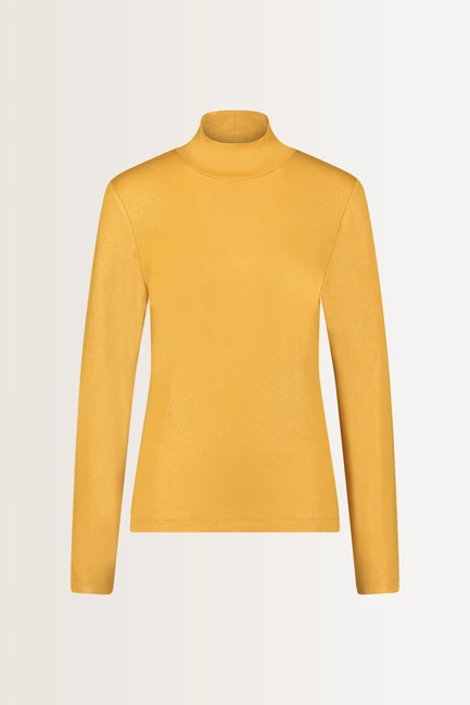 Metallic turtleneck top