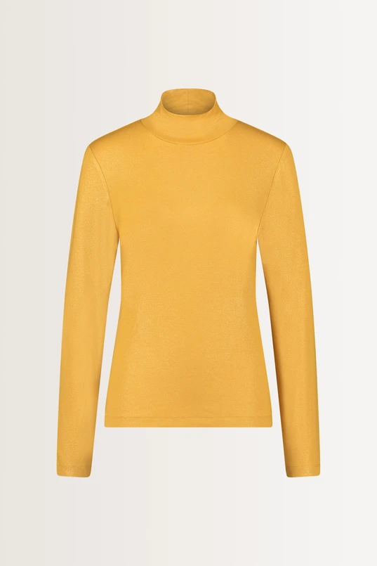 Metallic turtleneck top