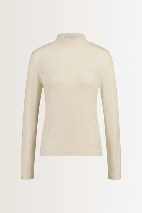 Metallic turtleneck top