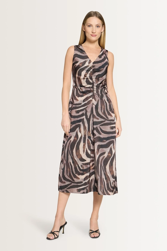 Midi jurk met animaldessin Vera Mont