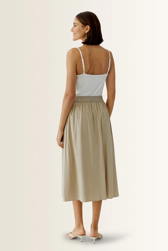 Midi rok met elastische tailleband OUI