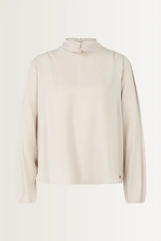 Mockneck blouse met knoopdetail Marc Cain