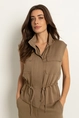 Mouwloos gilet met trekkoord