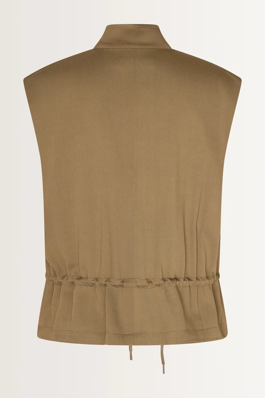Mouwloos gilet met trekkoord