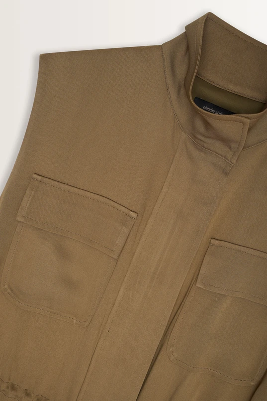 Mouwloos gilet met trekkoord