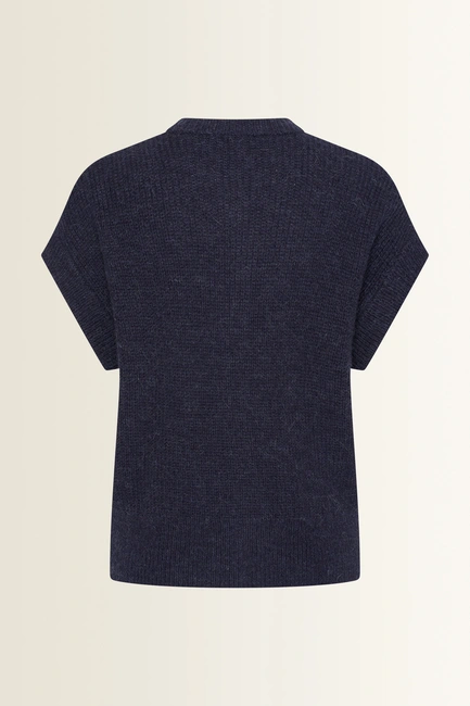 Mouwloos vest in zachte alpaca-wolmix