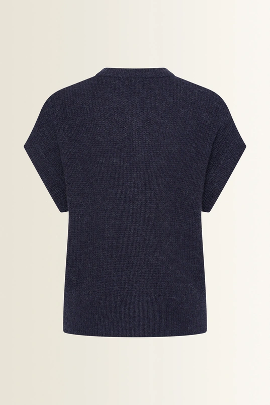 Mouwloos vest in zachte alpaca-wolmix