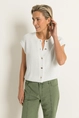 Mouwloos vest met goudkleurige knopen