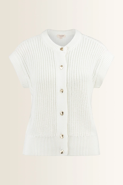 Mouwloos vest met goudkleurige knopen