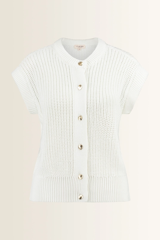Mouwloos vest met goudkleurige knopen