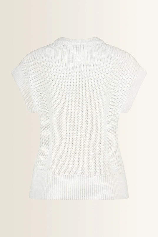 Mouwloos vest met goudkleurige knopen