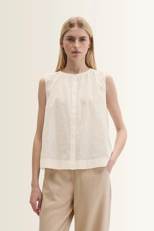 Mouwloze blouse met opengewerkt dessin Marc O'Polo