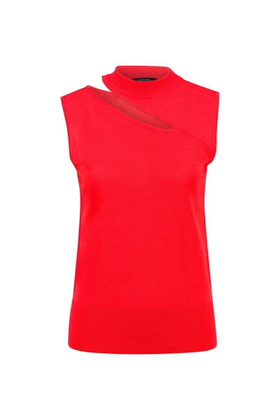 Mouwloze cut-out trui