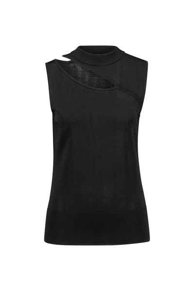Mouwloze cut-out trui