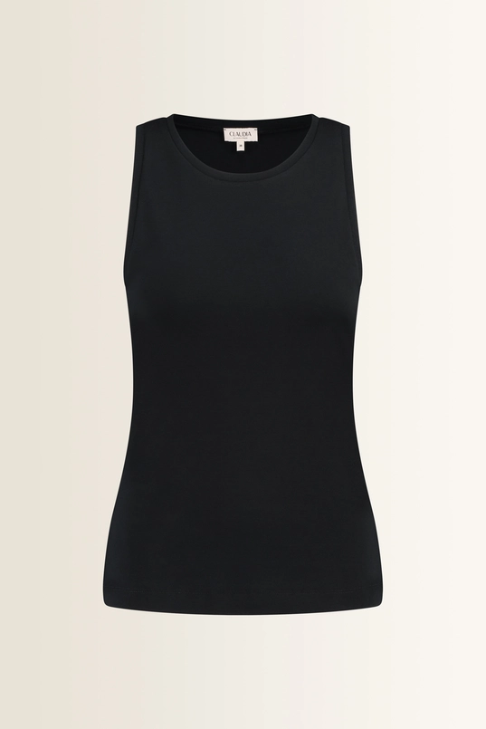 Mouwloze jersey top