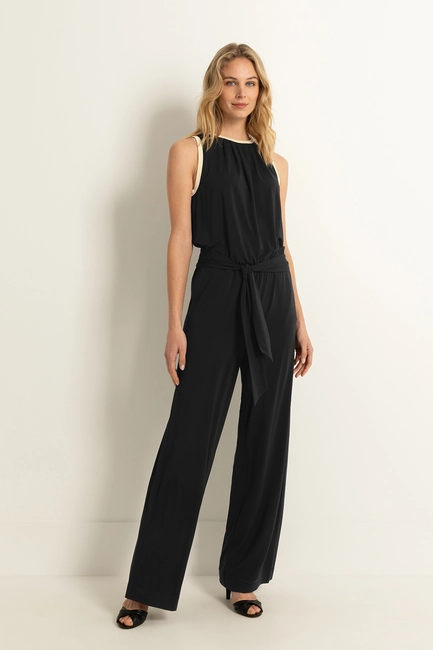 Mouwloze jumpsuit met strikceintuur