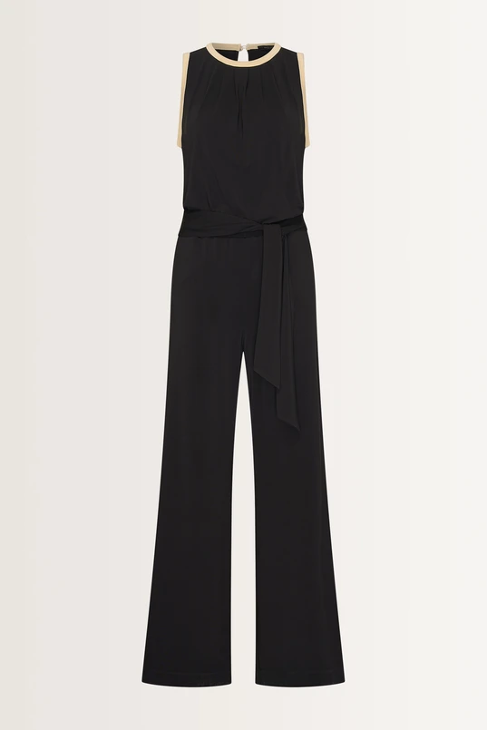 Mouwloze jumpsuit met strikceintuur