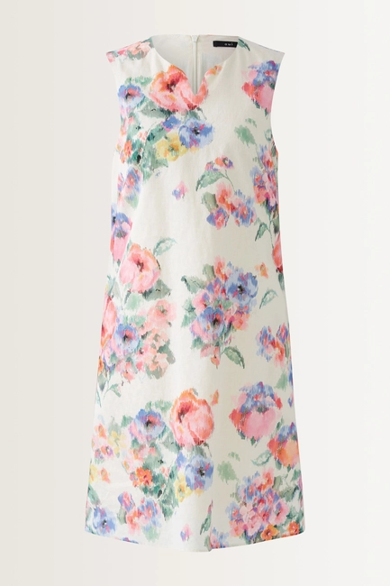 Mouwloze jurk met aquarelprint OUI