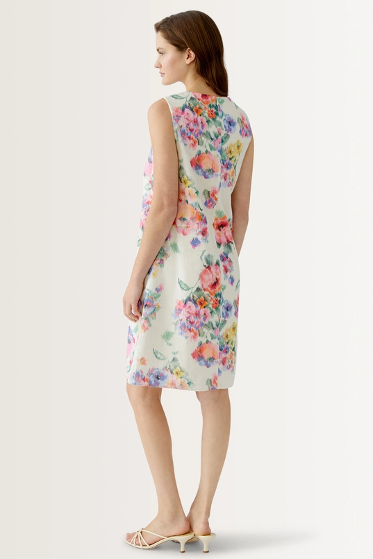 Mouwloze jurk met aquarelprint OUI