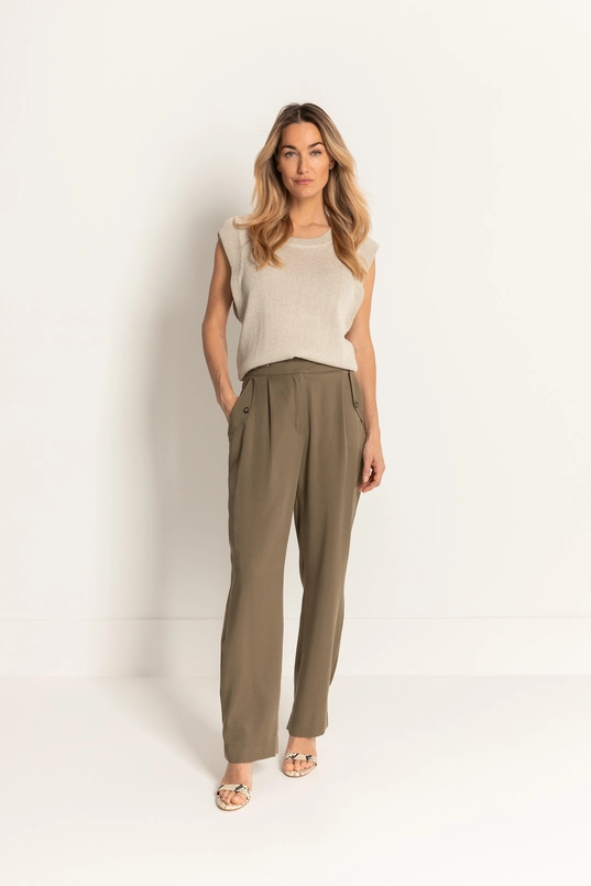 Mouwloze lurex trui