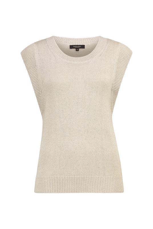 Mouwloze lurex trui