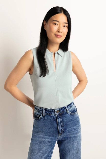 Mouwloze polo top
