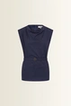 Mouwloze suedine top met ceintuur