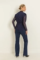 Mouwloze suedine top met ceintuur