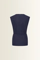 Mouwloze suedine top met ceintuur