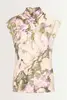 Mouwloze top abstracte print
