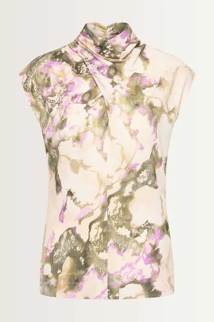 Mouwloze top abstracte print