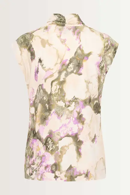Mouwloze top abstracte print