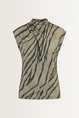 Mouwloze top met zebraprint