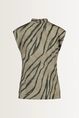Mouwloze top met zebraprint