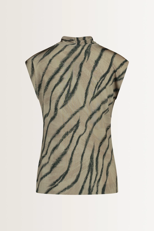 Mouwloze top met zebraprint