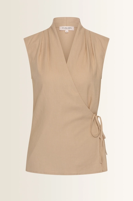 Mouwloze wrap blouse
