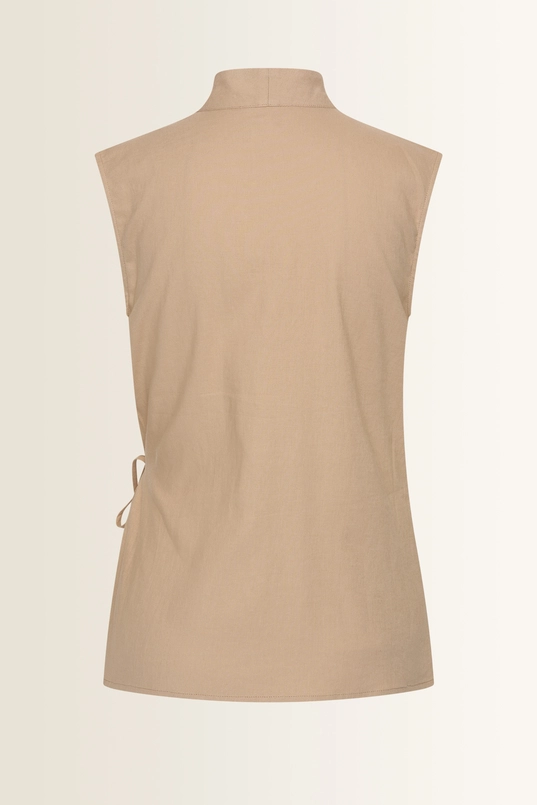 Mouwloze wrap blouse